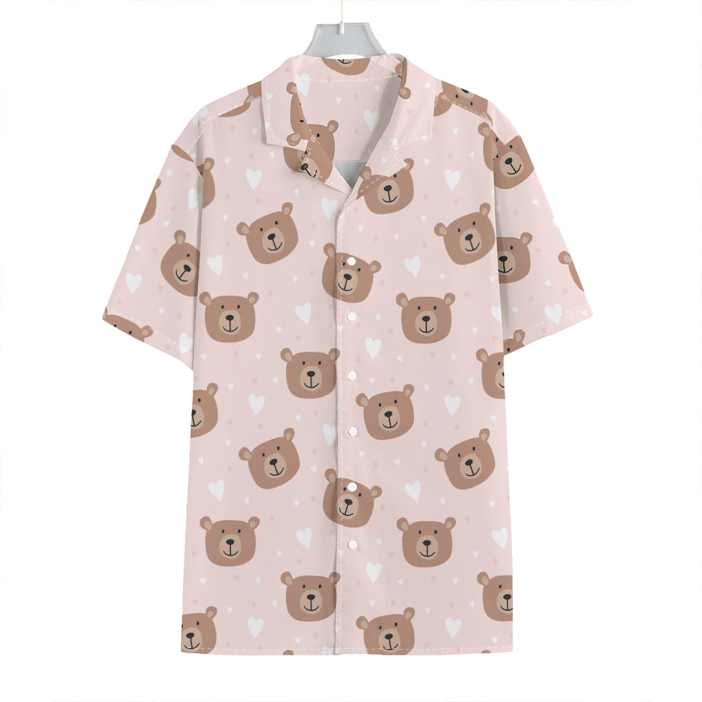 Cute Brown Bear Pattern Print Hawaiian Shirt