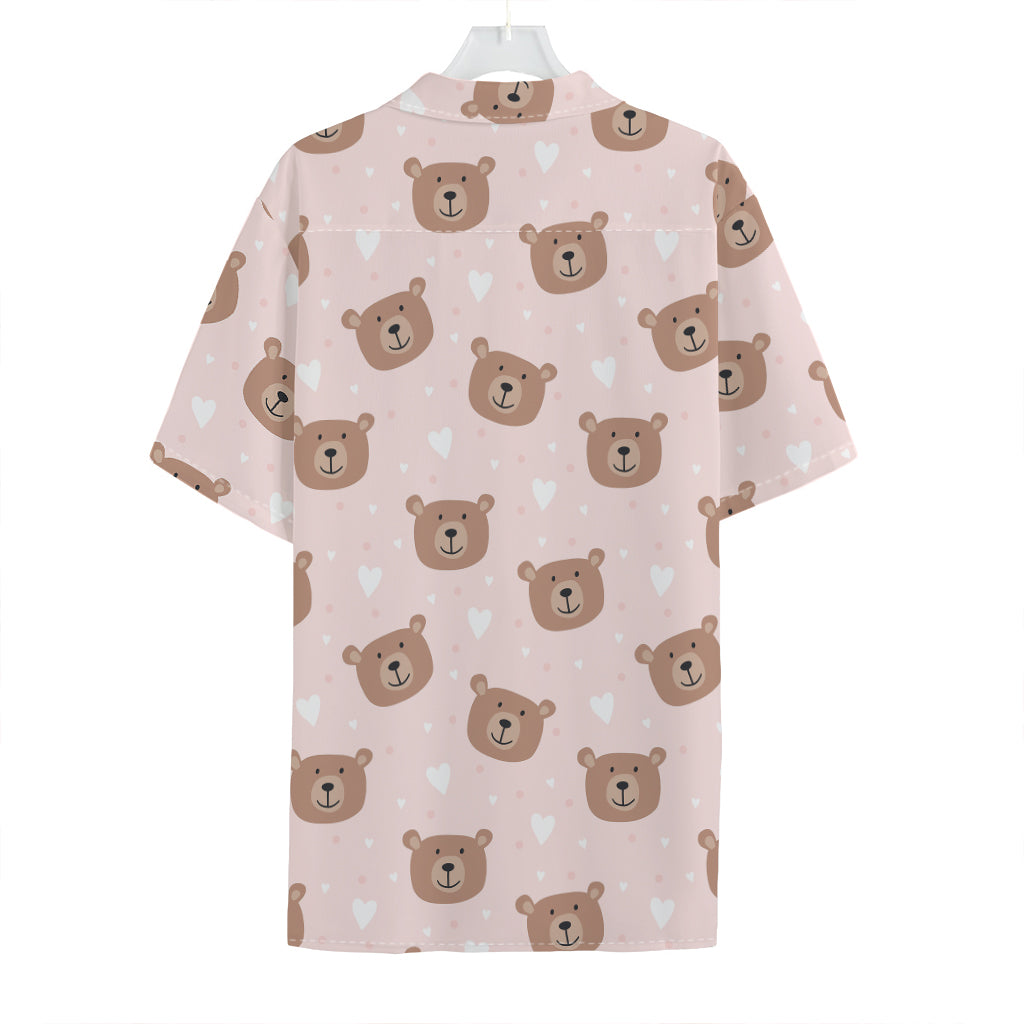 Cute Brown Bear Pattern Print Hawaiian Shirt