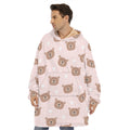 Cute Brown Bear Pattern Print Hoodie Blanket