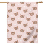 Cute Brown Bear Pattern Print House Flag