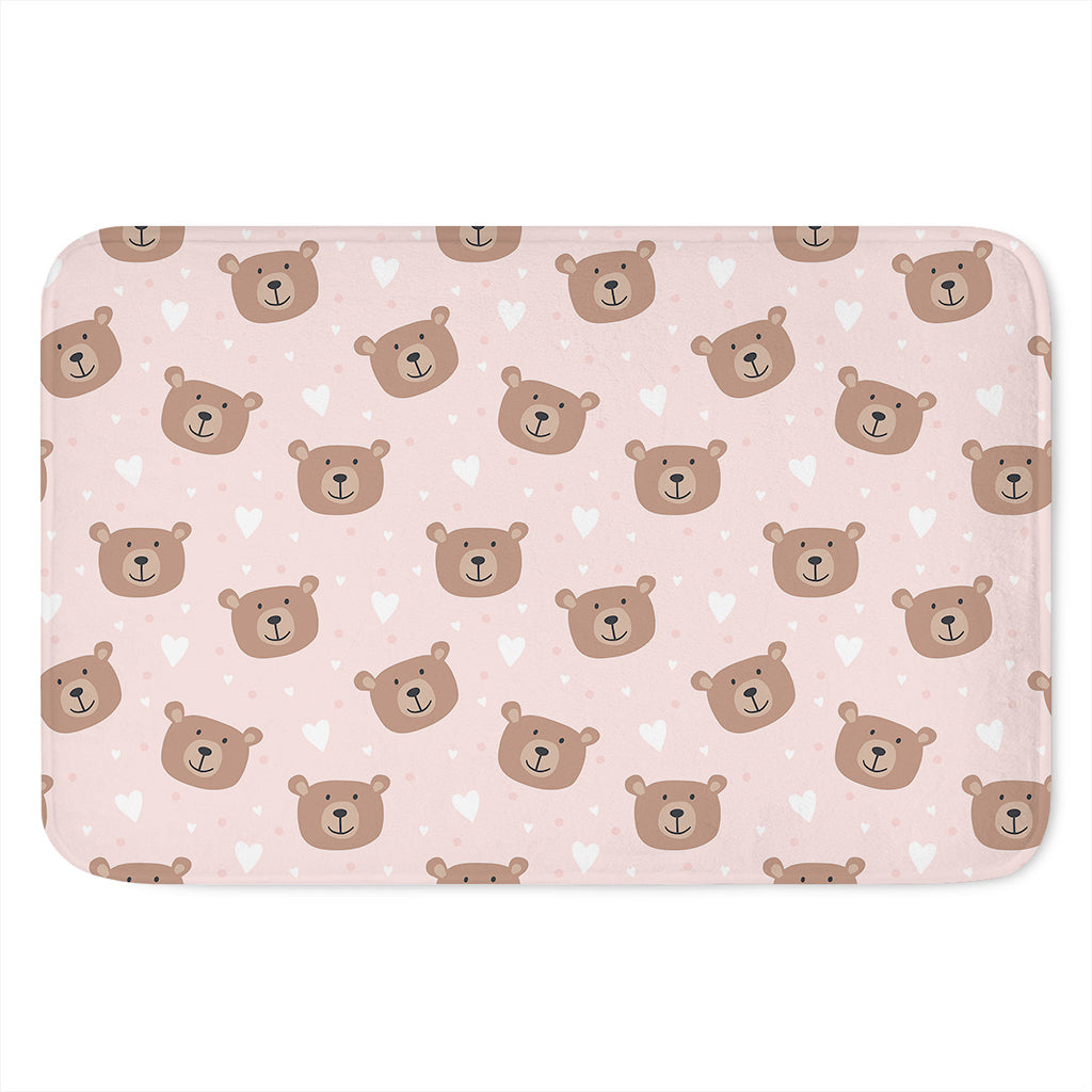 Cute Brown Bear Pattern Print Indoor Door Mat