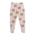 Cute Brown Bear Pattern Print Jogger Pants