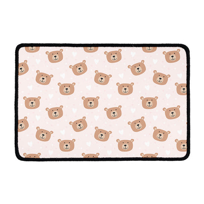 Cute Brown Bear Pattern Print Kitchen Mat