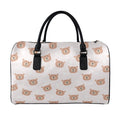 Cute Brown Bear Pattern Print Leather Duffel Bag