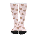 Cute Brown Bear Pattern Print Long Socks