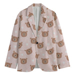 Cute Brown Bear Pattern Print Men's Blazer