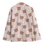 Cute Brown Bear Pattern Print Men's Blazer