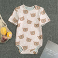 Cute Brown Bear Pattern Print Men's Bodysuit