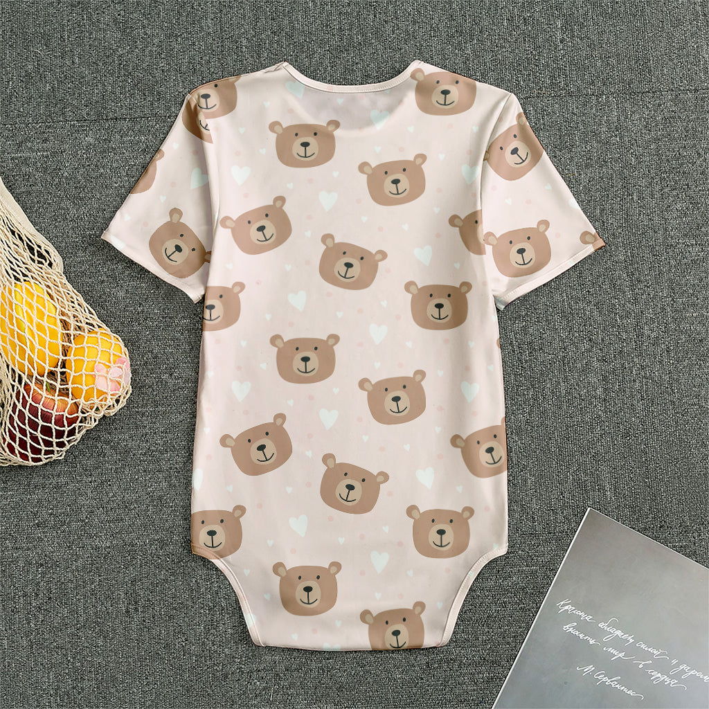 Cute Brown Bear Pattern Print Men's Bodysuit