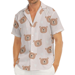 Cute Brown Bear Pattern Print Men's Deep V-Neck Shirt