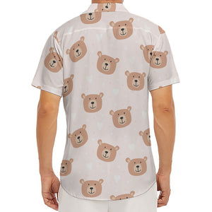 Cute Brown Bear Pattern Print Men's Deep V-Neck Shirt