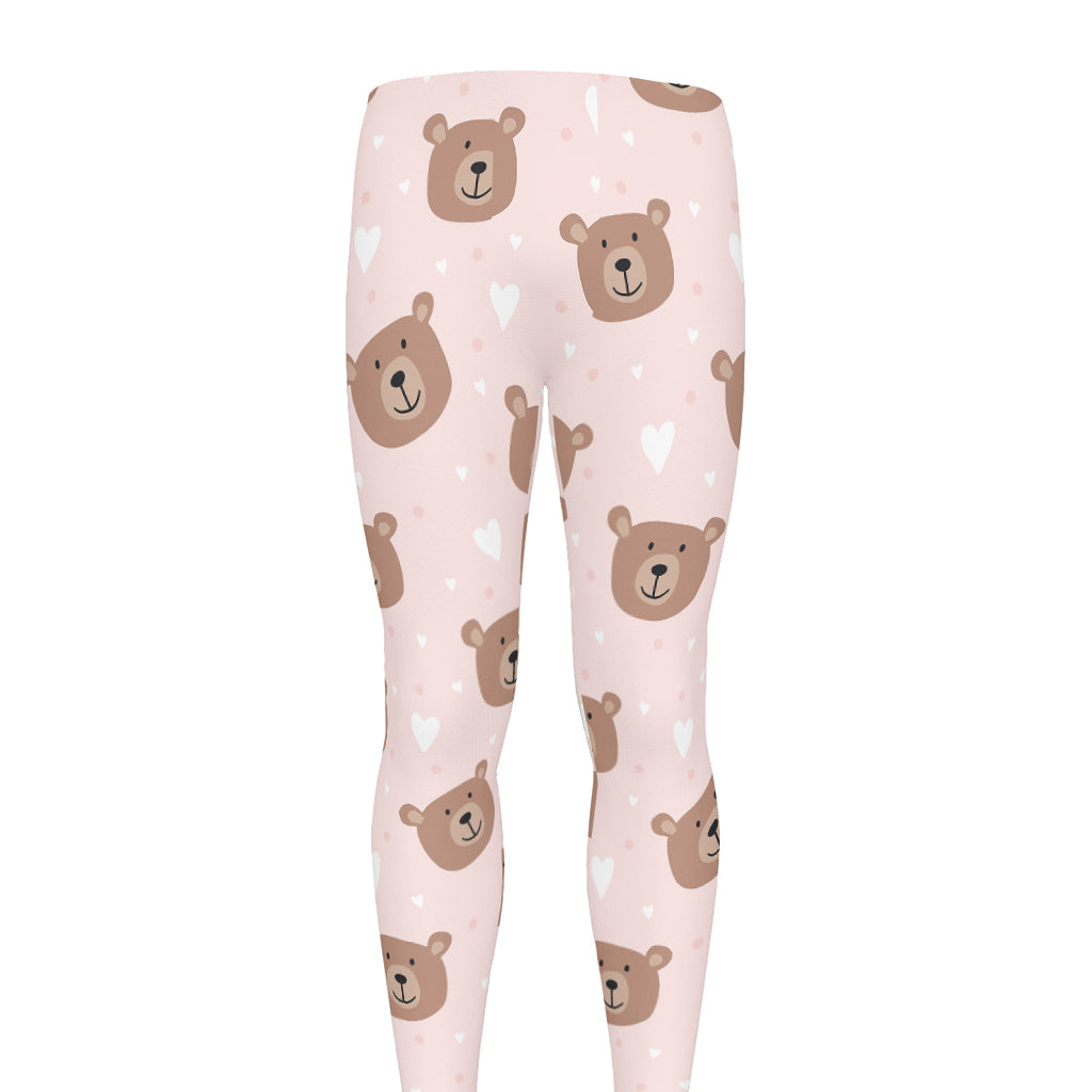 Cute Brown Bear Pattern Print Men's leggings