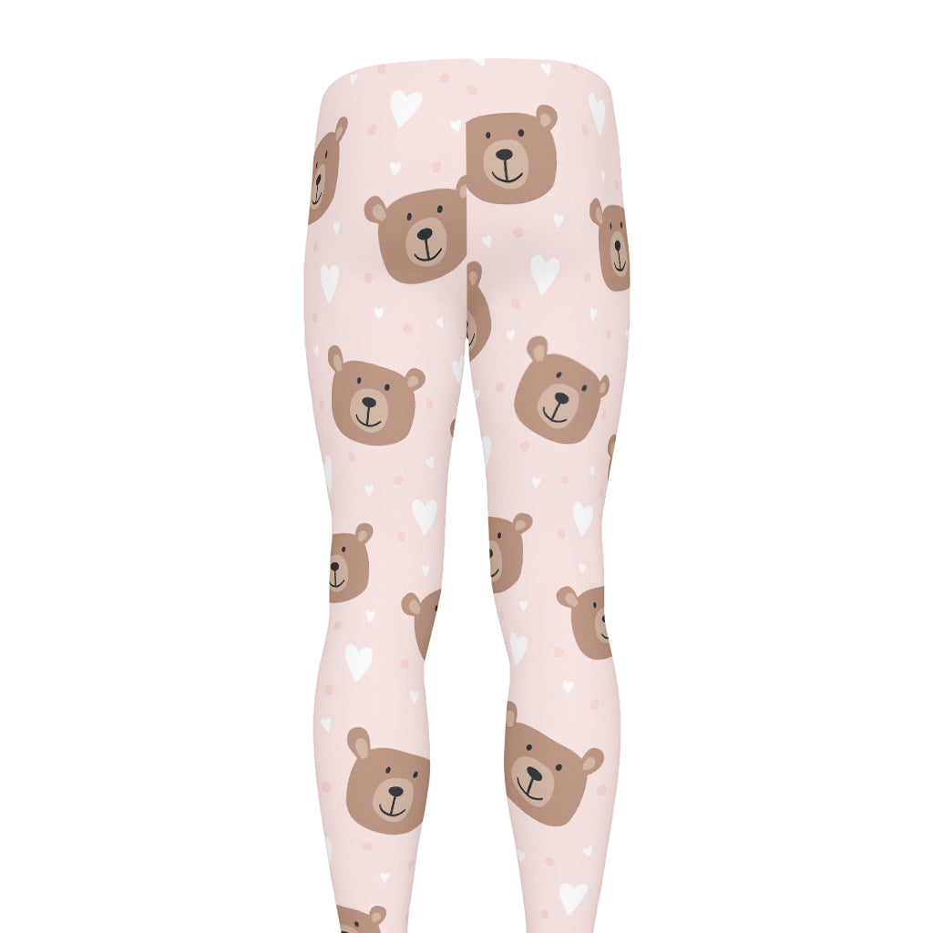Cute Brown Bear Pattern Print Men's leggings