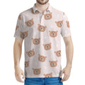 Cute Brown Bear Pattern Print Men's Polo Shirt