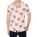 Cute Brown Bear Pattern Print Men's Shirt