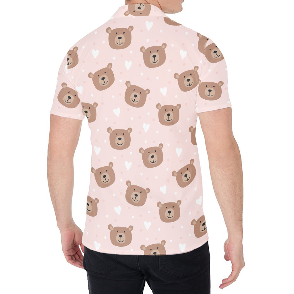 Cute Brown Bear Pattern Print Men's Shirt