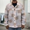 Cute Brown Bear Pattern Print Men's Shirt Jacket