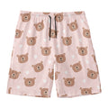 Cute Brown Bear Pattern Print Men's Swim Trunks