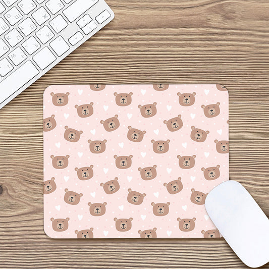 Cute Brown Bear Pattern Print Mouse Pad