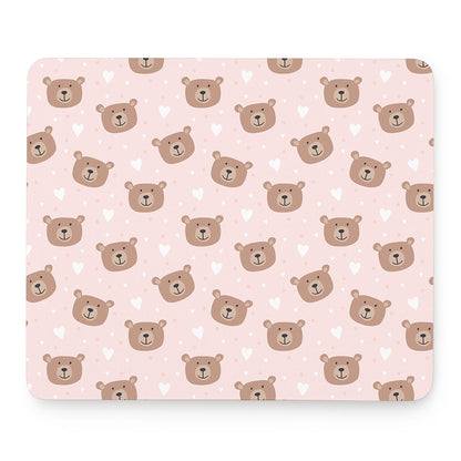 Cute Brown Bear Pattern Print Mouse Pad