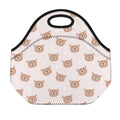 Cute Brown Bear Pattern Print Neoprene Lunch Bag