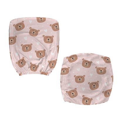 Cute Brown Bear Pattern Print Office Chair Cover