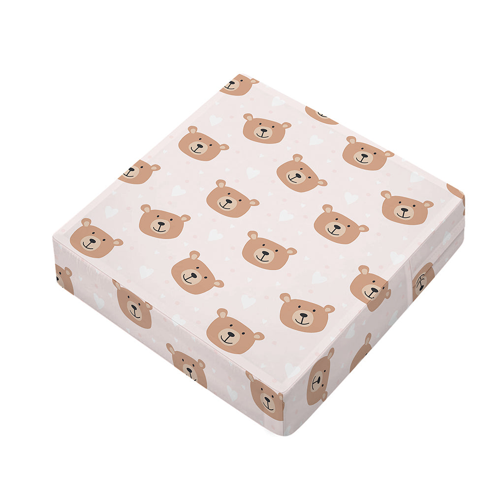 Cute Brown Bear Pattern Print Outdoor Seat Cushion Cover