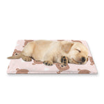 Cute Brown Bear Pattern Print Pet Cooling Mat Cover