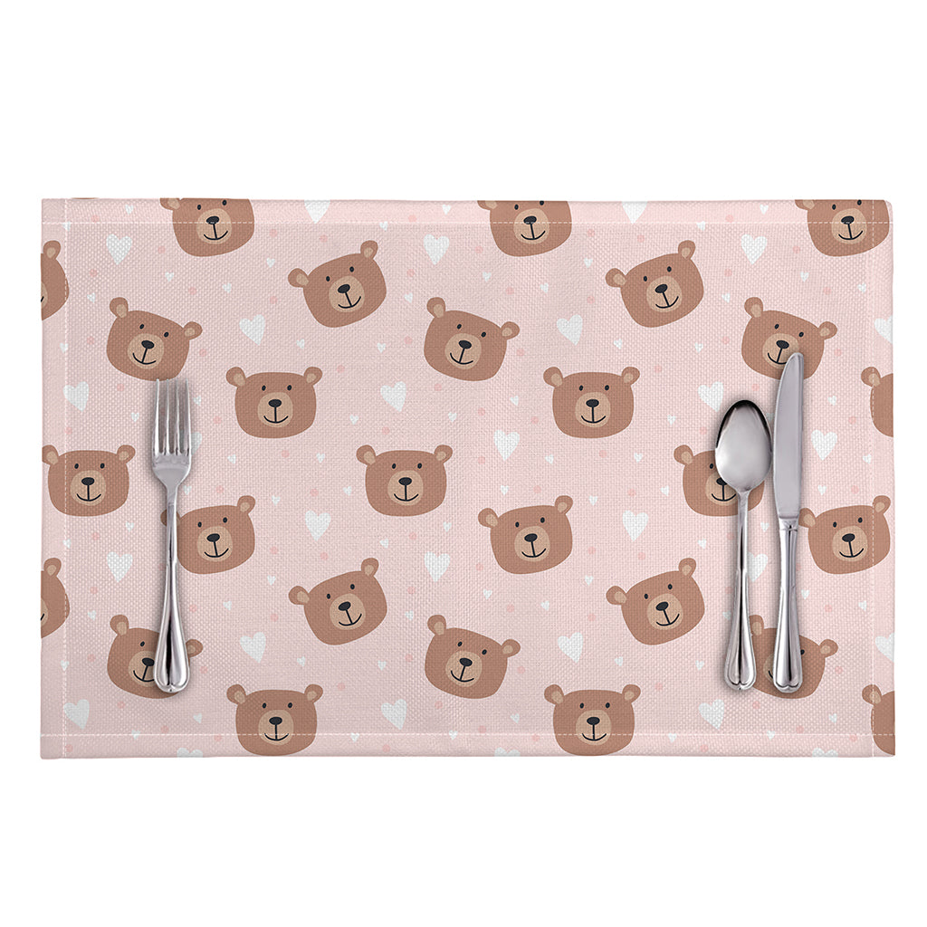 Cute Brown Bear Pattern Print Placemat
