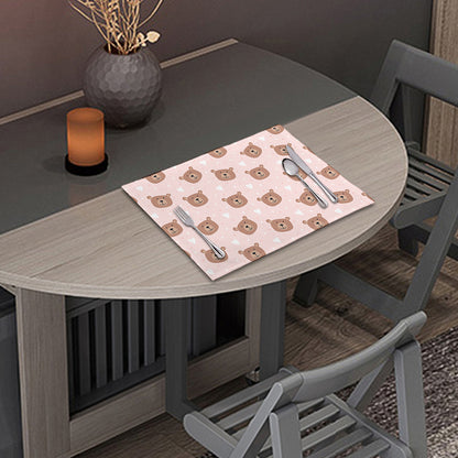 Cute Brown Bear Pattern Print Placemat