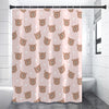 Cute Brown Bear Pattern Print Premium Shower Curtain