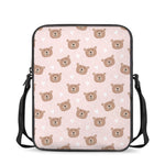 Cute Brown Bear Pattern Print Rectangular Crossbody Bag