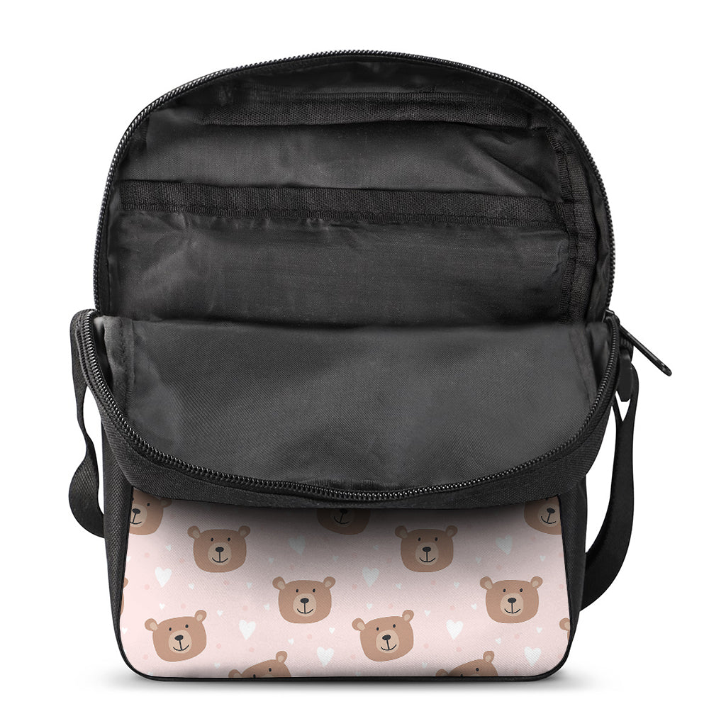 Cute Brown Bear Pattern Print Rectangular Crossbody Bag