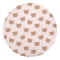 Cute Brown Bear Pattern Print Round Blanket