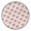 Cute Brown Bear Pattern Print Round Floor Mat