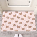 Cute Brown Bear Pattern Print Rubber Doormat