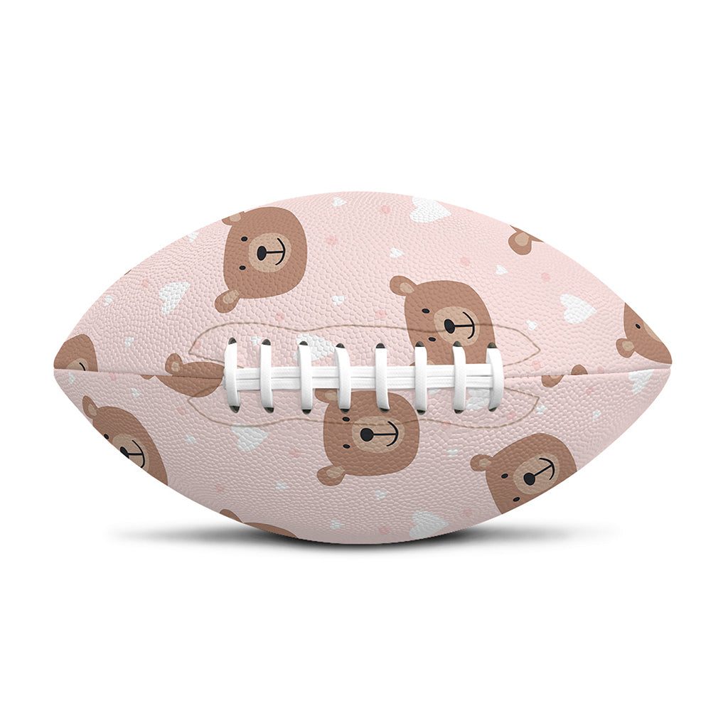 Cute Brown Bear Pattern Print Rugby Ball