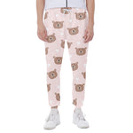 Cute Brown Bear Pattern Print Scuba Joggers
