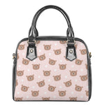 Cute Brown Bear Pattern Print Shoulder Handbag