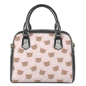 Cute Brown Bear Pattern Print Shoulder Handbag