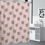 Cute Brown Bear Pattern Print Shower Curtain