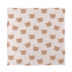 Cute Brown Bear Pattern Print Silk Bandana