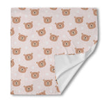 Cute Brown Bear Pattern Print Silk Bandana