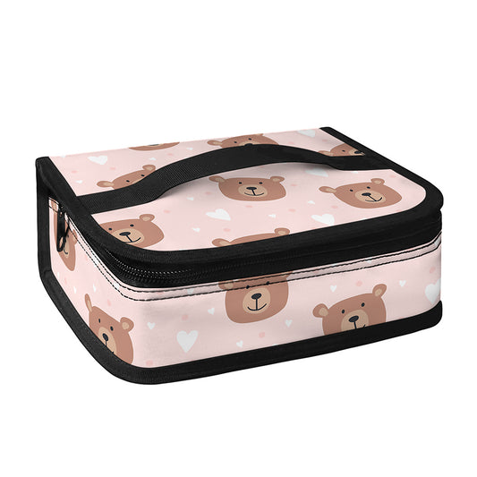 Cute Brown Bear Pattern Print Small Lunch Bag