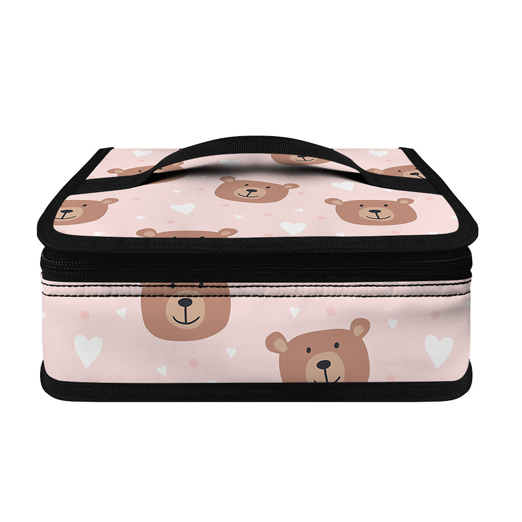 Cute Brown Bear Pattern Print Small Lunch Bag