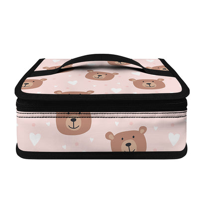Cute Brown Bear Pattern Print Small Lunch Bag