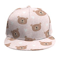Cute Brown Bear Pattern Print Snapback Cap