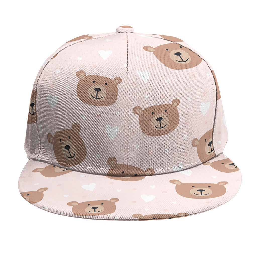 Cute Brown Bear Pattern Print Snapback Cap