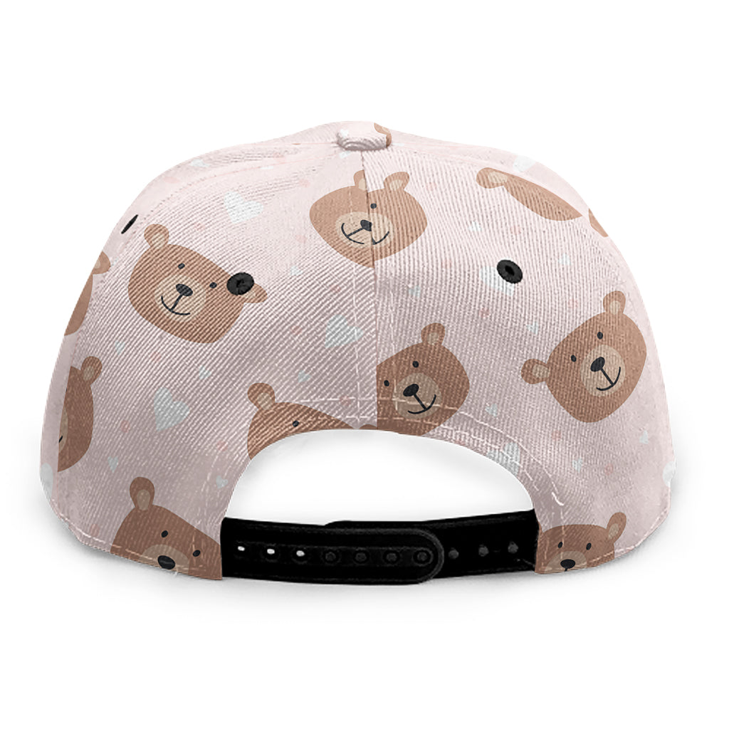 Cute Brown Bear Pattern Print Snapback Cap