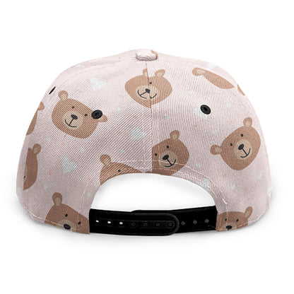 Cute Brown Bear Pattern Print Snapback Cap